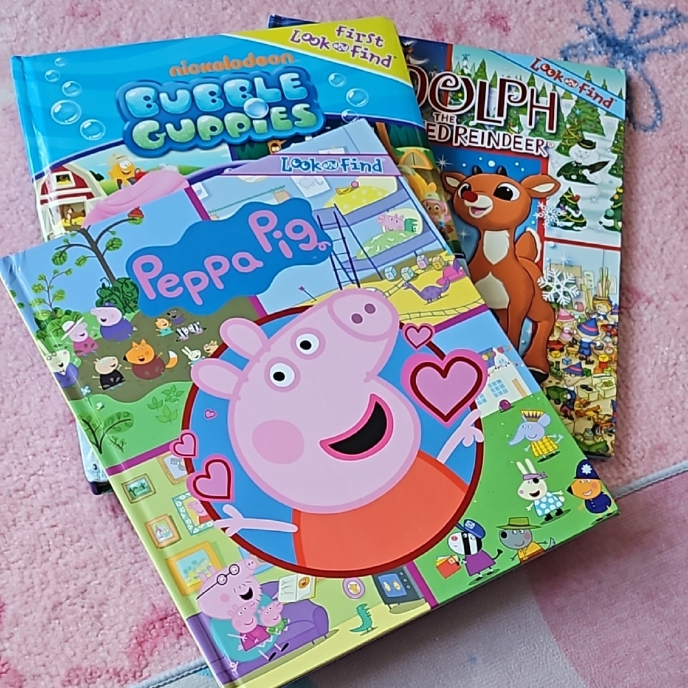 lot of 3- Peppa Pig Look and Find Books - Multicolor